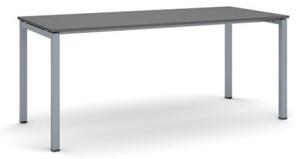 Stôl PRIMO SQUARE so sivostriebornou podnožou 1800 x 800 x 750 mm, grafit