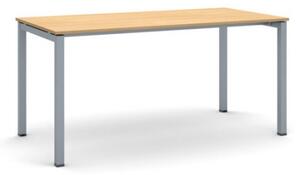 Stôl PRIMO SQUARE so sivostriebornou podnožou 1600 x 800 x 750 mm, dub prírodný