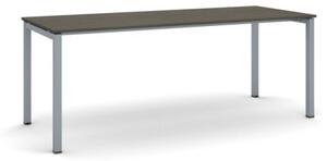 Stôl PRIMO SQUARE so sivostriebornou podnožou 2000 x 800 x 750 mm, wenge