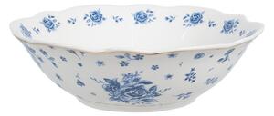 Miska s modrými ružičkami Blue Rose Blooming - Ø 15*5 cm / 350 ml - Clayre & Eef