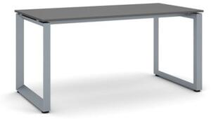 Kancelársky stôl PRIMO INSPIRE, sivostrieborná podnož, 1600 x 800 mm, grafitová