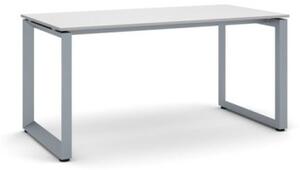 Kancelársky stôl PRIMO INSPIRE, sivostrieborná podnož, 1600 x 800 mm, sivá
