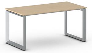 Kancelársky stôl PRIMO INSPIRE, sivostrieborná podnož, 1600 x 800 mm, dub prírodný