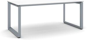 Kancelársky stôl PRIMO INSPIRE, sivostrieborná podnož, 1800 x 900 mm, biela
