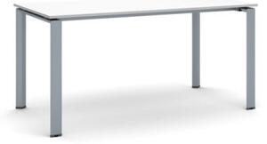 Rokovací stôl INFINITY so sivostriebornou podnožou 1600 x 800 x 750 mm, biela