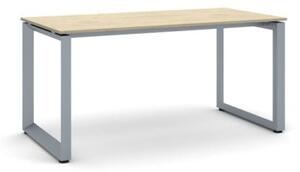 Kancelársky stôl PRIMO INSPIRE, sivostrieborná podnož, 1600 x 800 mm, dub prírodný