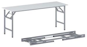 Konferenčný stôl FAST READY so striebornosivou podnožou 1700 x 500 x 750 mm, biela