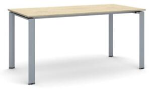 Rokovací stôl INFINITY so sivostriebornou podnožou 1600 x 800 x 750 mm, dub prírodný