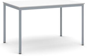 Jedálenský stôl, 1200 x 800 mm, doska biela, podnož tm. sivá