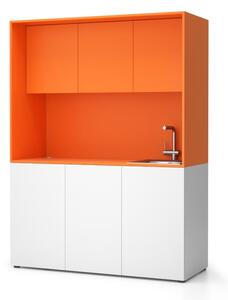 Kuchynka NIKA s drezom a batériou 1481 x 600 x 2000 mm, oranžová, pravá
