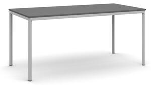 Jedálenský stôl, 1600 x 800 mm, doska grafit, podnož sv. sivá