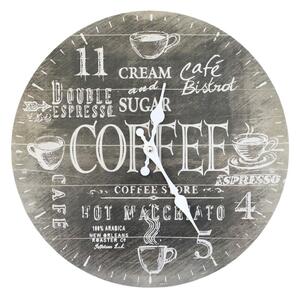 Mocca nástenné hodiny Coffee - 34 * 3cm / 1 * AA - Chic Antique