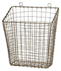 Mosadzný antik kovový košík Fil de fer Basket - 28*16*33 cm - Chic Antique