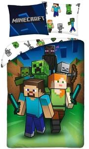 Bavlnené posteľné obliečky Minecraft - motív Útok - 100% bavlna - 70 x 90 cm + 140 x 200 cm