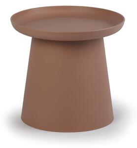 Plastový kávový stolík FUNGO, priemer 500 mm, tehlový