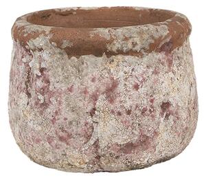 Dekoratívny béžový antik terakotový džbán Teracci - Ø 13*9 cm - Clayre & Eef
