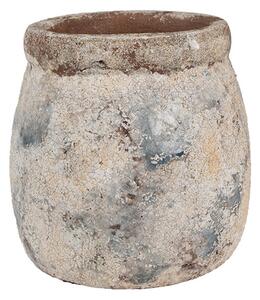 Dekoratívny béžovo-sivý antik terakotový džbán Teracci - Ø 14*14 cm - Clayre & Eef