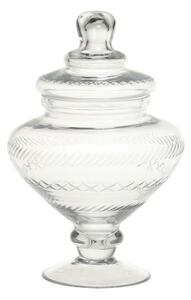 Sklenená nádoba dóza na nohe s vekom Trinna - Ø 15*23 cm / 1 L - Chic Antique