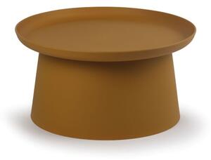 Plastový kávový stolík FUNGO, priemer 700 mm, okrový
