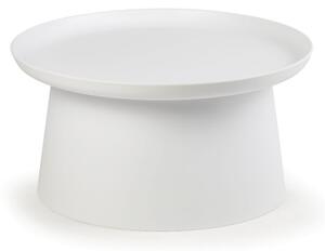 Plastový kávový stolík FUNGO priemer 700 mm, biely