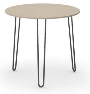 Okrúhly jedálenský stôl SPIDER, priemer 800 mm, čierna podnož, doska zemitá