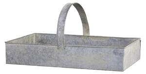 Dekoračný plechový zinkový antik box podnos s rukoväťou - 54*32*10 cm - Chic Antique