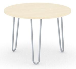 Okrúhly konferenčný stôl SPIDER, priemer 600 mm, sivo-strieborná podnož, doska biela