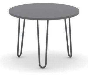 Okrúhly konferenčný stôl SPIDER, priemer 600 mm, čierna podnož, doska grafitová