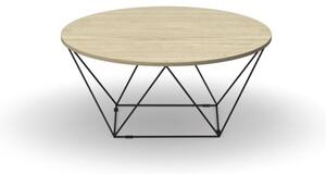 Okrúhly konferenčný stôl WIRE, priemer 1050 mm, dub prírodný