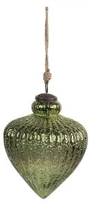 Zelená sklenená vianočná ozdoba XL - Ø 16*20 cm - Clayre & Eef