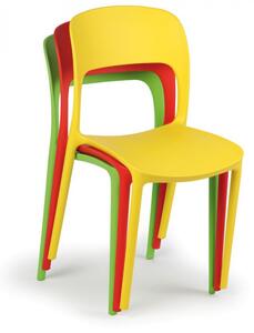 Dizajnová plastová jedálenská stolička REFRESCO, červená