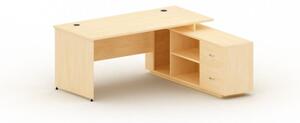 Kancelársky stôl so skrinkou MIRELLI A+ 1600 x 1600 mm, pravý, breza