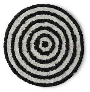 Béžovo-čierna okrúhla bavlnená kúpeľňová predložka Bath mat - Ø 120 cm - HKLIVING