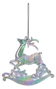 Strieborná vianočná ozdoba hojdací jeleň - 11*3*10 cm - Clayre & Eef