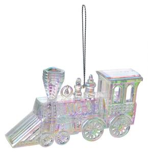 Strieborná vianočná ozdoba lokomotíva - 12*2*7 cm - Clayre & Eef