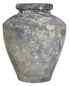 Šedá antik hlinená váza Grimaud - Ø 35*55 cm - Chic Antique