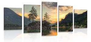 5-dielny obraz horská krajina pri jazere Varianta: 100x50