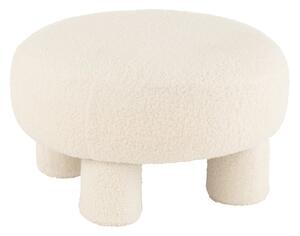Biela okrúhla stolička Teddy Bouclé White - Ø 52*28 cm - J-Line by Jolipa
