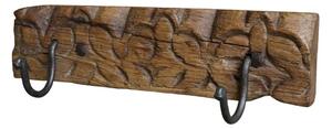 Hnedý antik vešiak z recyklovaného dreva s háčikmi Grimaud - 43*13*10 cm - Chic Antique