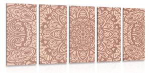 5-dielny obraz kvetinová Mandala