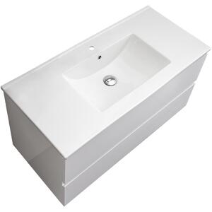 CERANO - Kúpeľňová skrinka Carole + keramické umývadlo Todo - biela matná - 100x49,8x46 cm