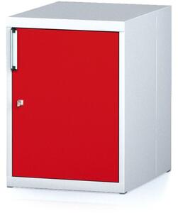 Závesná dielenská skrinka na náradie k pracovným stolom MECHANIC, 480 x 600 x 662 mm, červené dvere