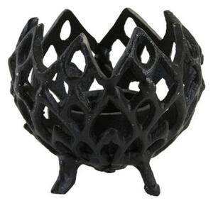 Čierny antik kovový dierovaný svietnik Siam S - Ø10*9 cm - Light & Living