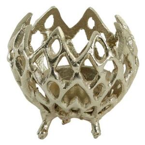 Zlatý antik kovový dierovaný svietnik Siam S - Ø10*9 cm - Light & Living