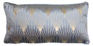 Modrý zamatový vankúš so zlatými ornamentmi Janise - 60*30 cm - Light & Living