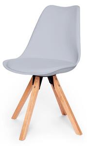 Súprava 2 sivých stoličiek s podnožím z bukového dreva Essentials Gina