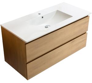 CERANO - Kúpeľňová skrinka Carole + keramické umývadlo Todo - dub medový - 100x49,8x46 cm