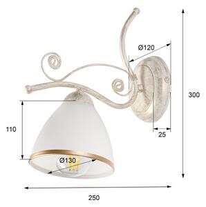 Nástenná lampa RETRO II 1xE27/60W/230V biela patina