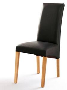 Jedálenská stolička FOXI I buk prírodný/textilná koža čierna