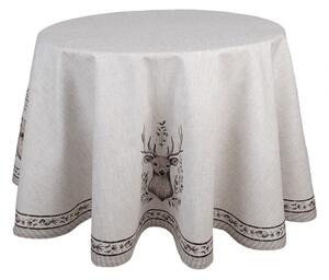 Tablecloth ? 170 Cm Beige Cotton Deer Round Table Cloth - 170,00 cm - Clayre & Eef
